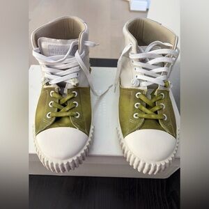 RARE Maison Margiela Evolution Sneakers - Olive Green Leather - Made in Italy